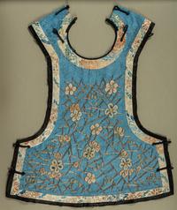 Two Chinese Blue Ground Silk Embroidered Lady's Garments