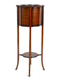A Federal Style Mahogany Plant Stand Height 38 1/2 x width 13 x depth 13 inches.