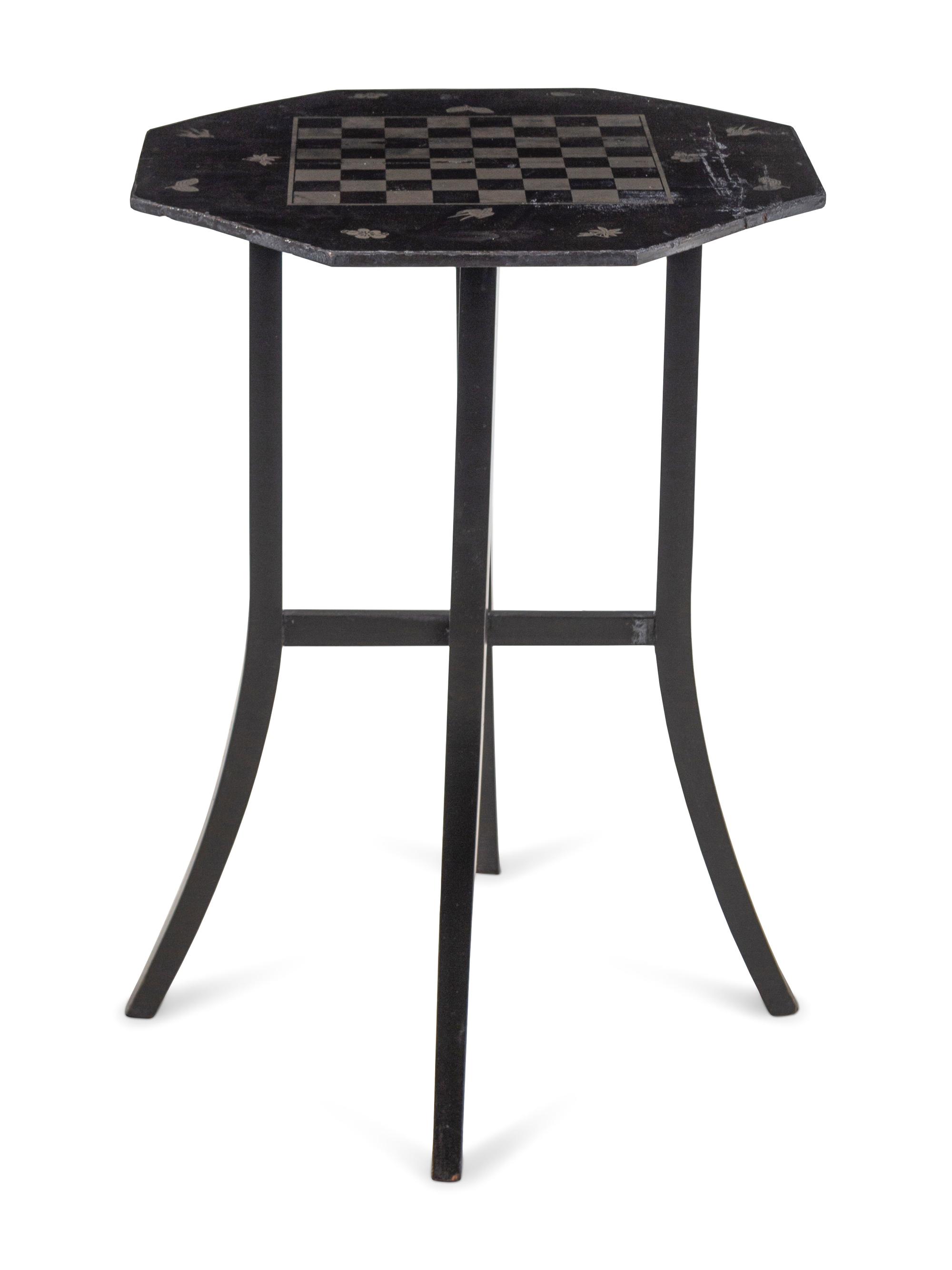 A French Pewter Inlaid and Ebonized Game Table