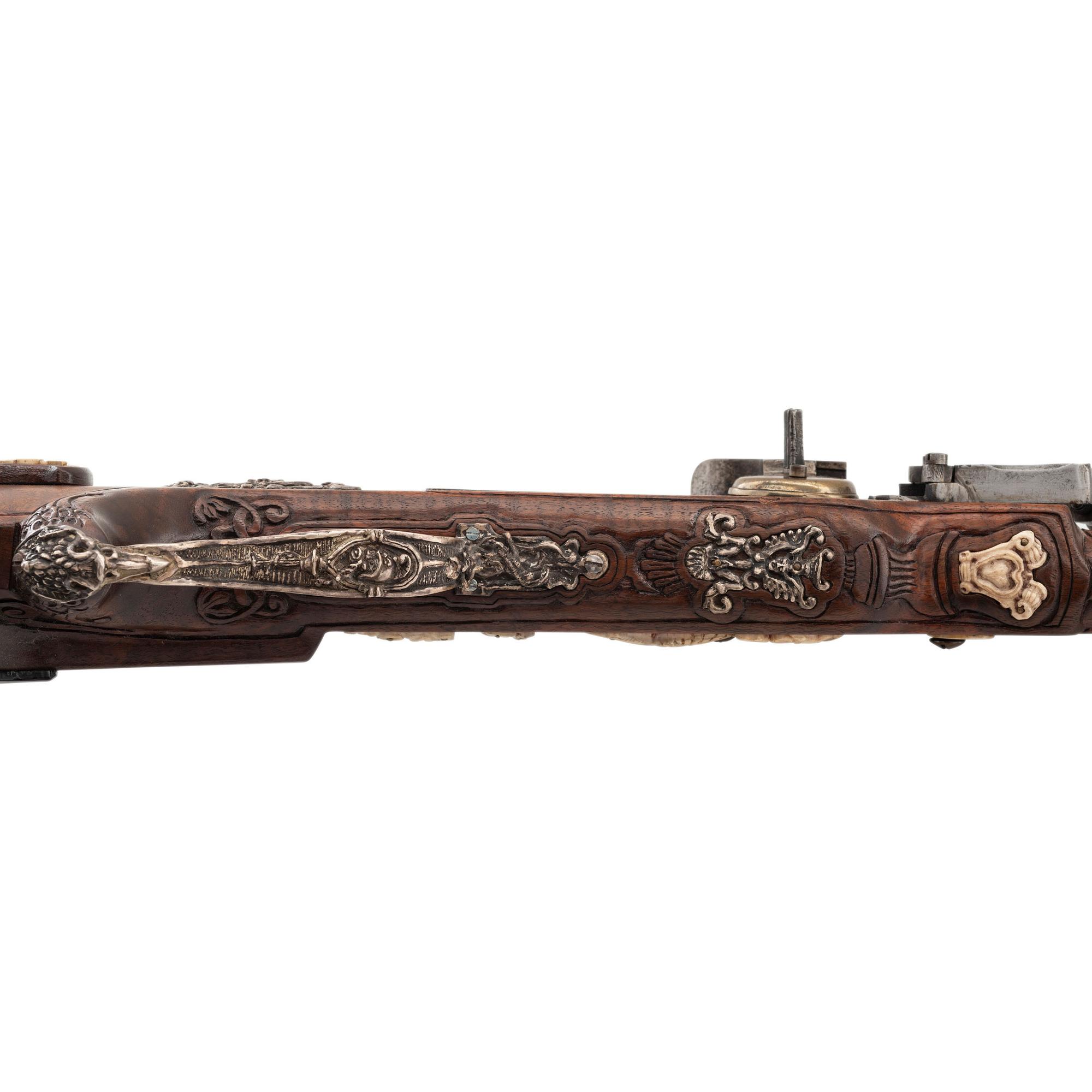 Contemporary Wheellock Rifle with Death Motifs by John B. Derrick (American, b.1936)