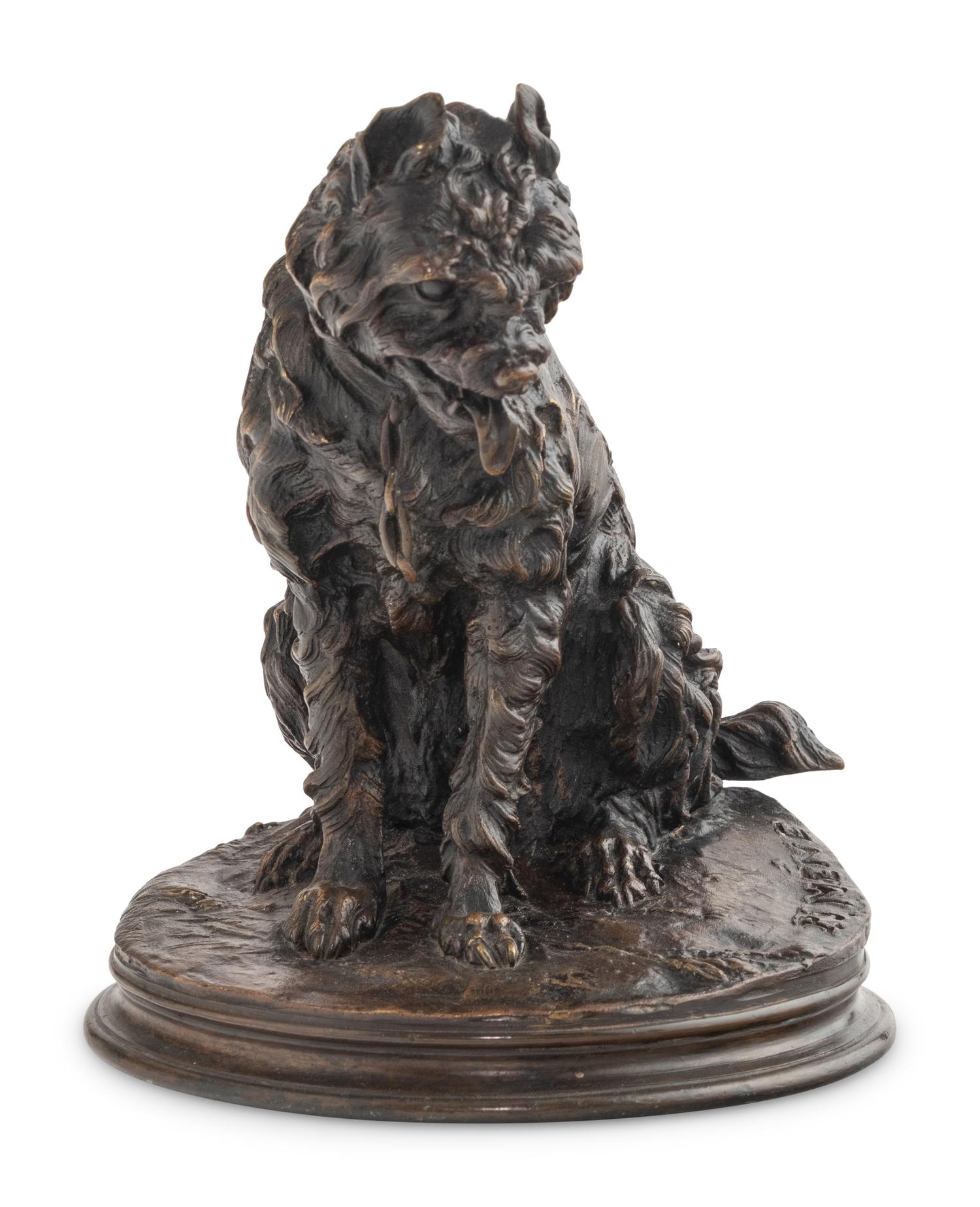 Three French Bronze Figures of Dogs