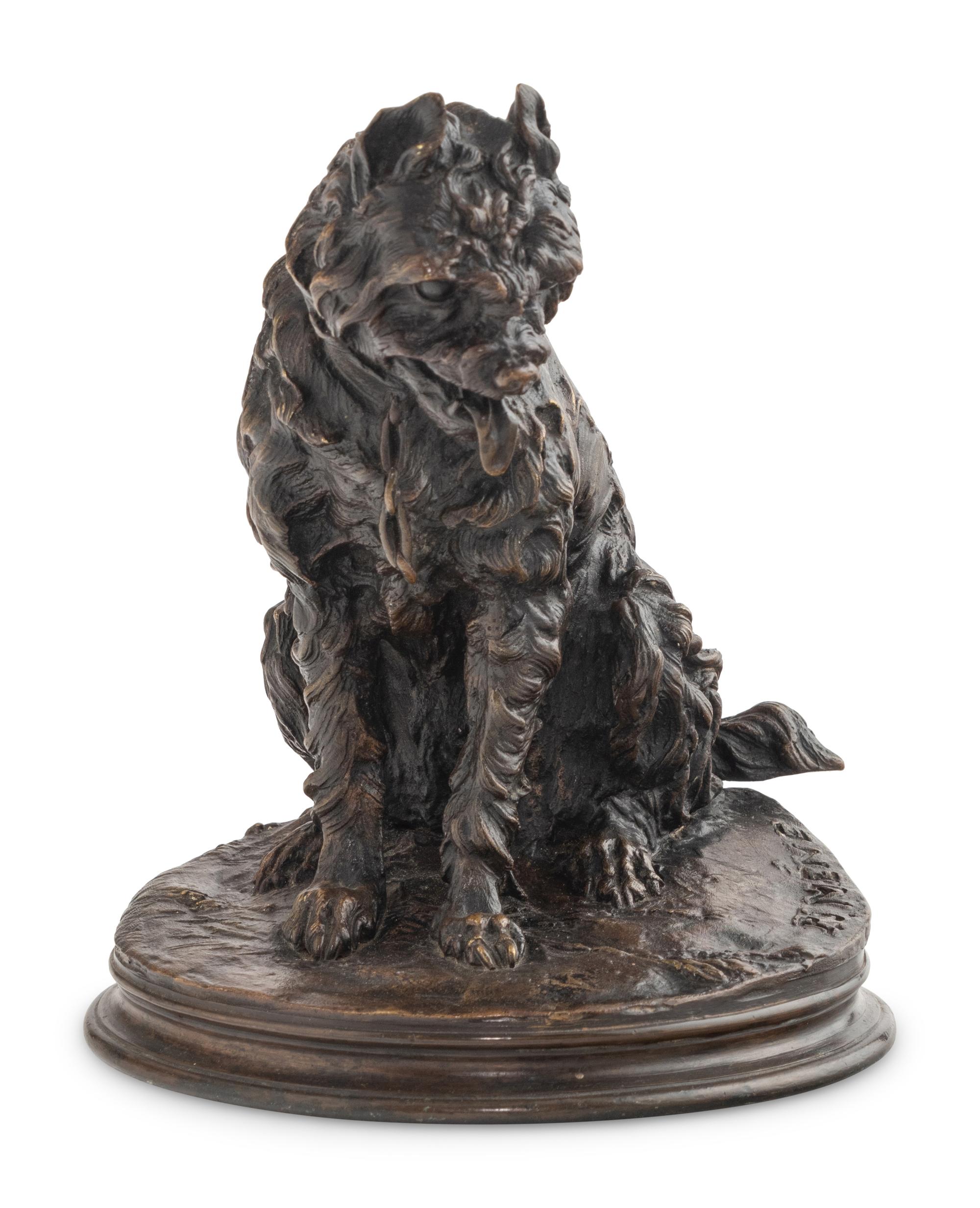 Three French Bronze Figures of Dogs