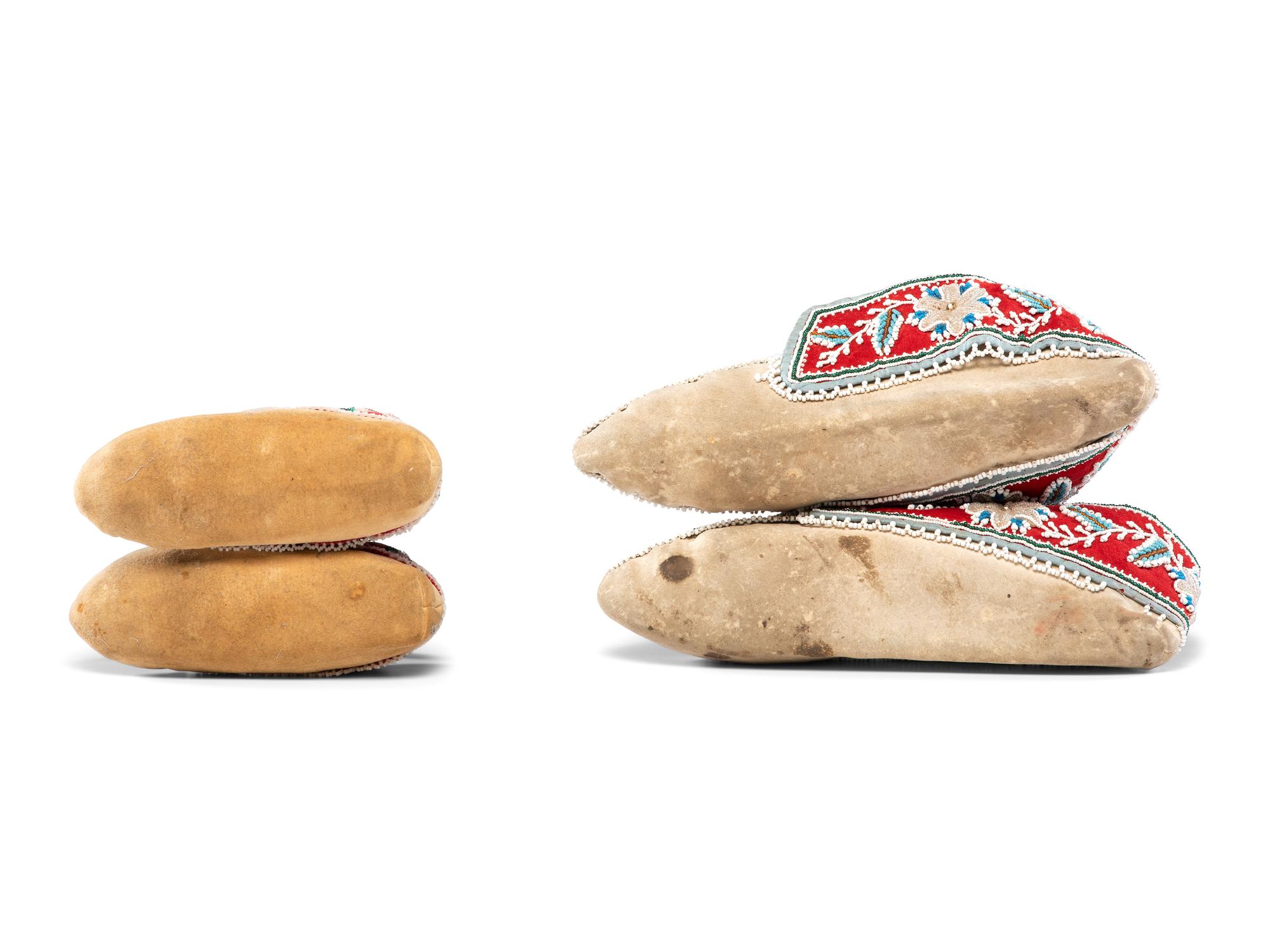 Northeastern Beaded Hide Moccasins