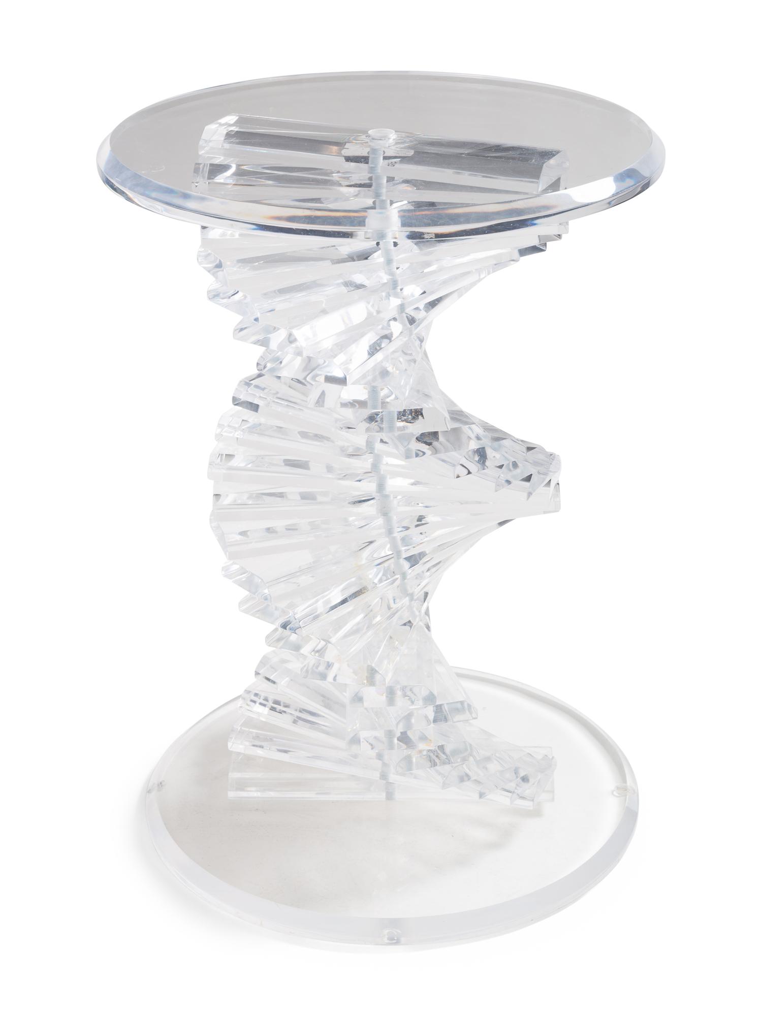 A Stacked Acrylic and Glass Center Table