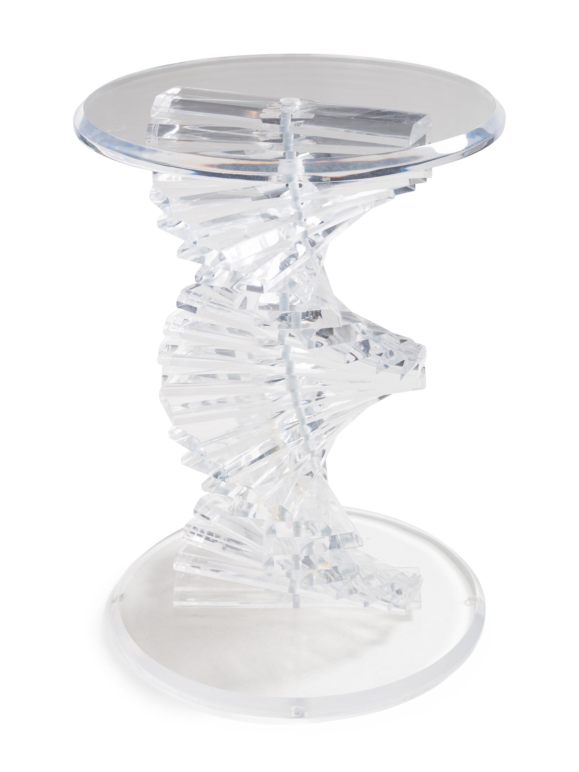 A Stacked Acrylic and Glass Center Table