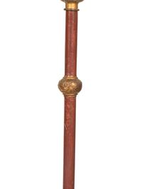 A Pair of Italian Painted and Parcel Gilt Tole Gondola Style Lanterns
