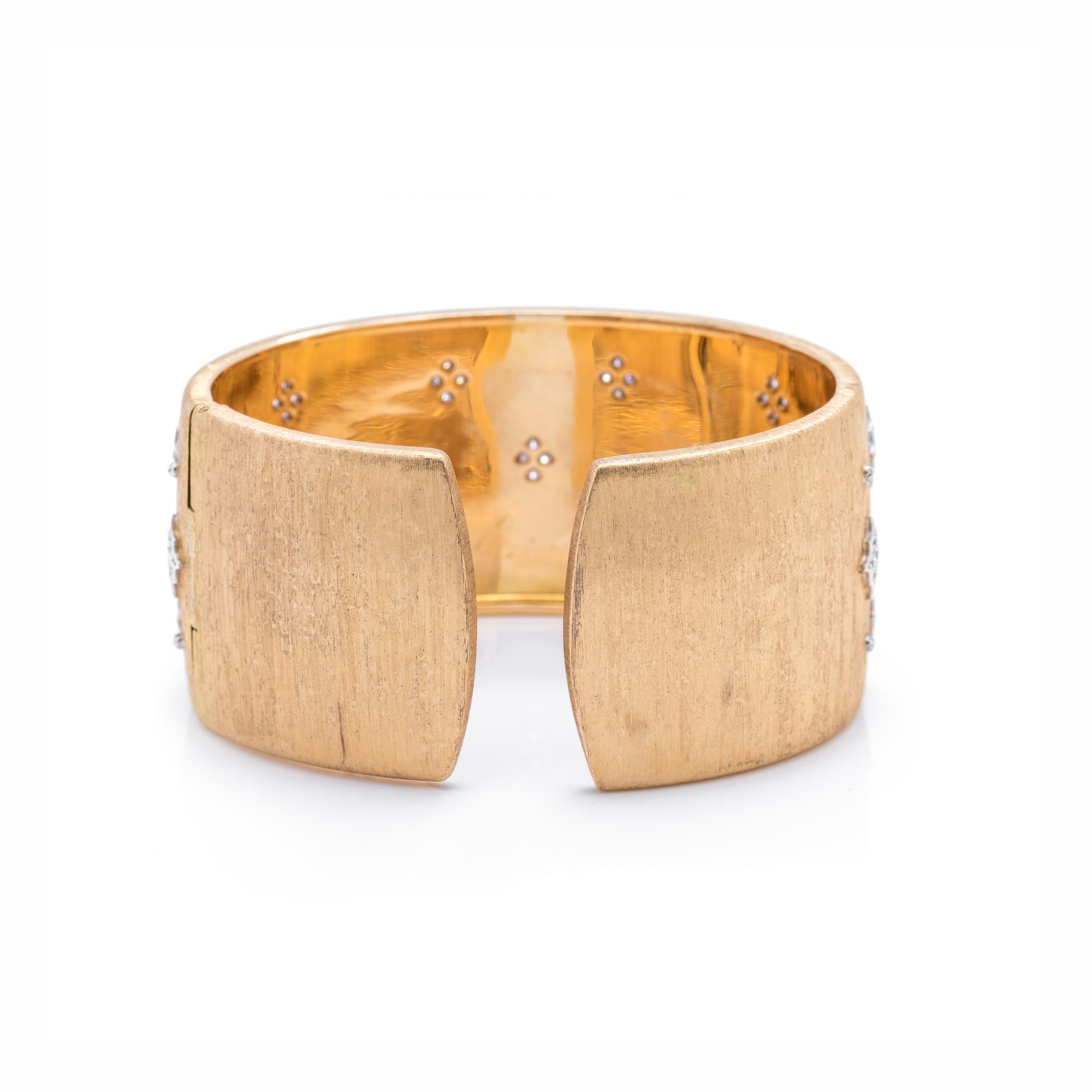 MARIO BUCCELLATI, YELLOW GOLD AND DIAMOND CUFF BRACELET