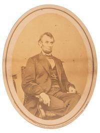 [LINCOLN, Abraham (1809-1865]. [BERGER, Anthony, photographer]. Photograph of Abraham Lincoln. Washington, DC: Brady & Co., 1865.