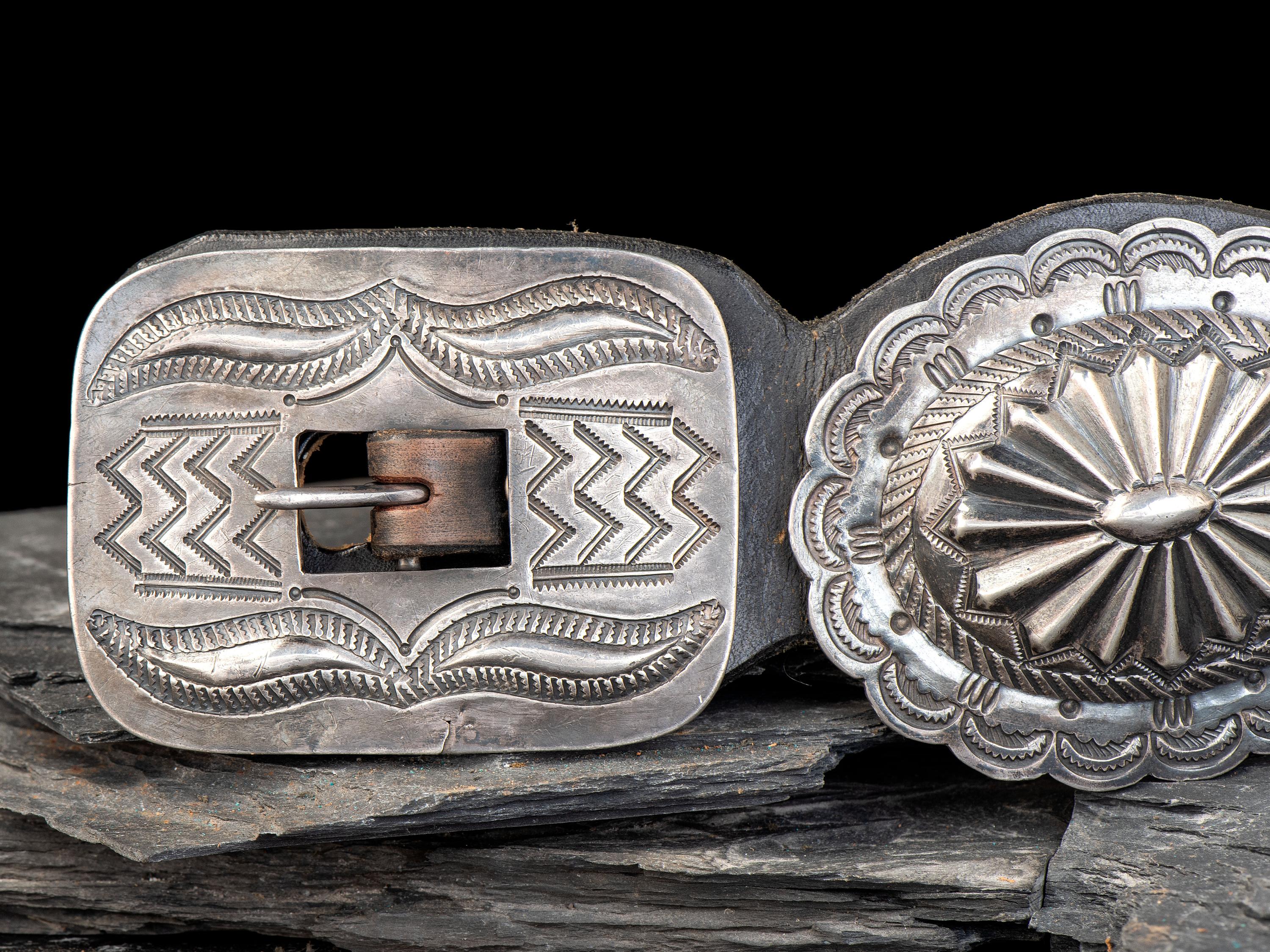 Navajo Silver Concha Belt