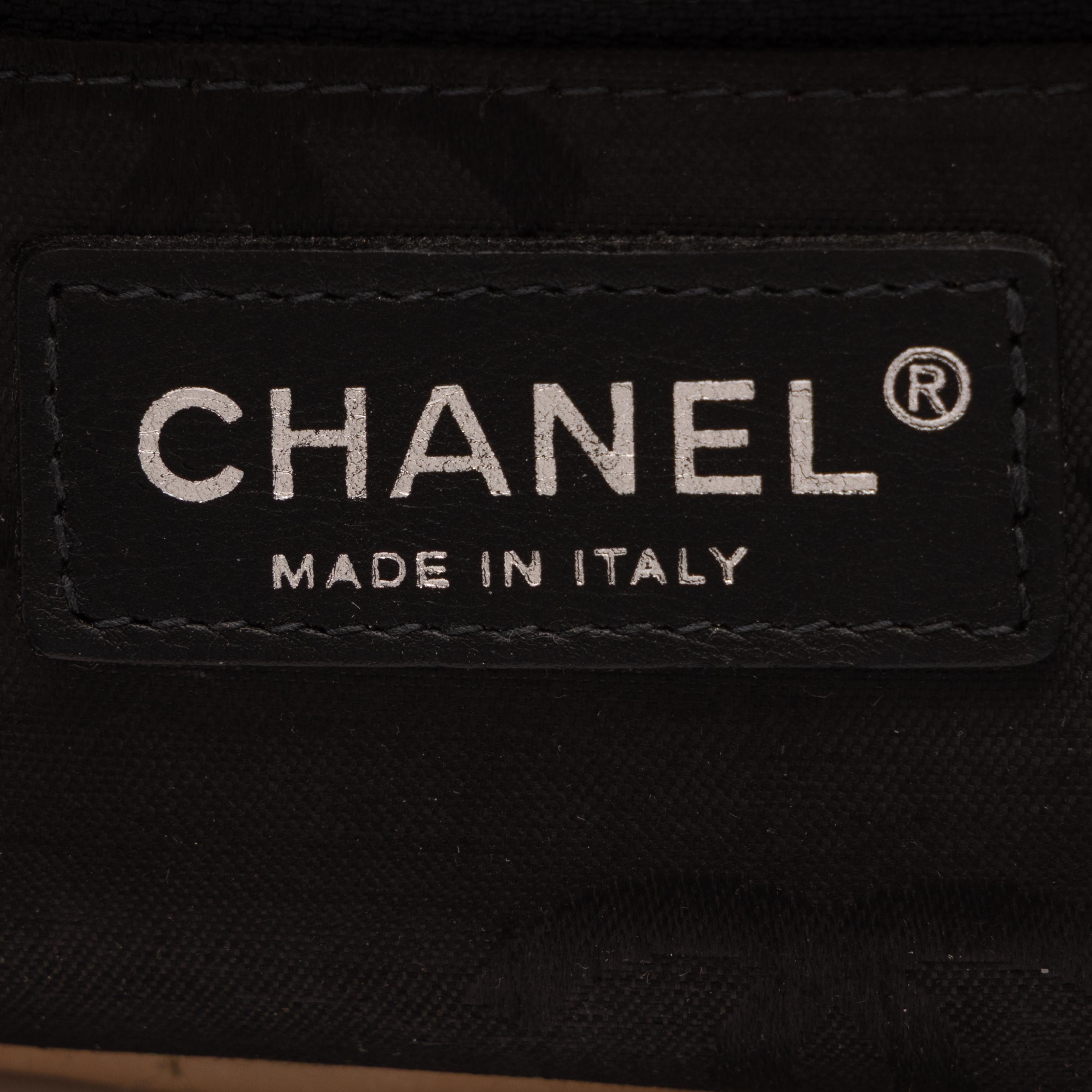 Chanel, Ligne Cambon Tote in Quilted Beige & Black Leather