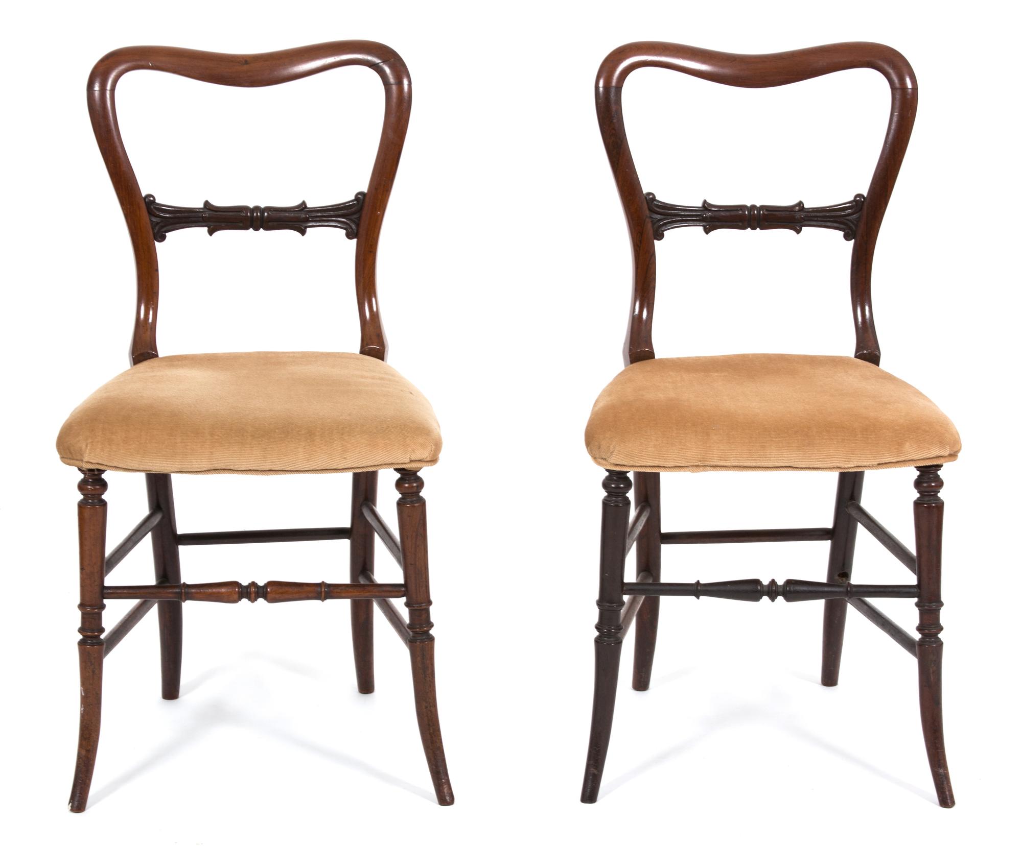 A Pair of Louis Phillipe Walnut Side Chairs — 19TH CENTURY