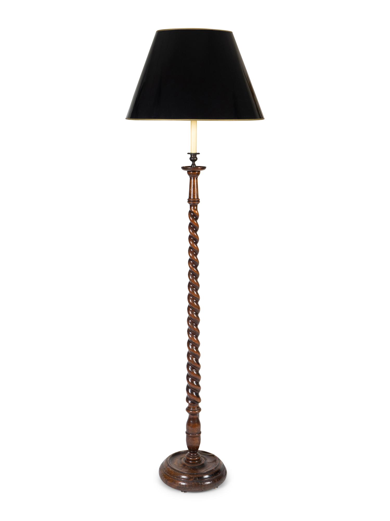 An English Mahogany Turned Floor Lamp — 20TH CENTURY
