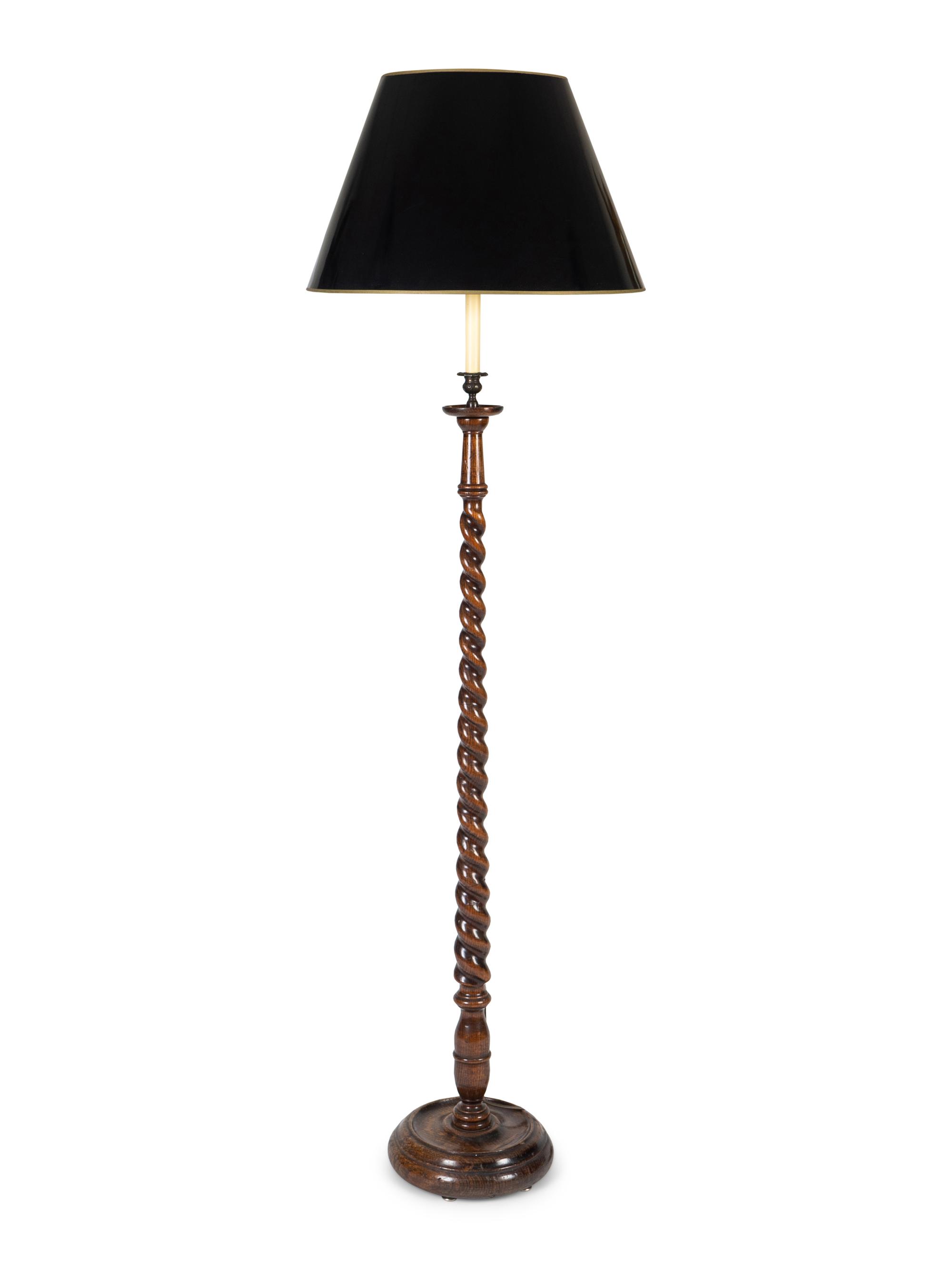 An English Mahogany Turned Floor Lamp — 20TH CENTURY