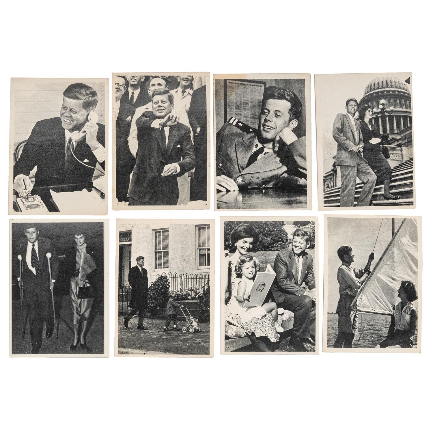 Autographed ephemera from directors, newsmen, Hollywood icons, and other ephemera including John Fitzgerald (1917-1963) Topps collector cards, 1964.