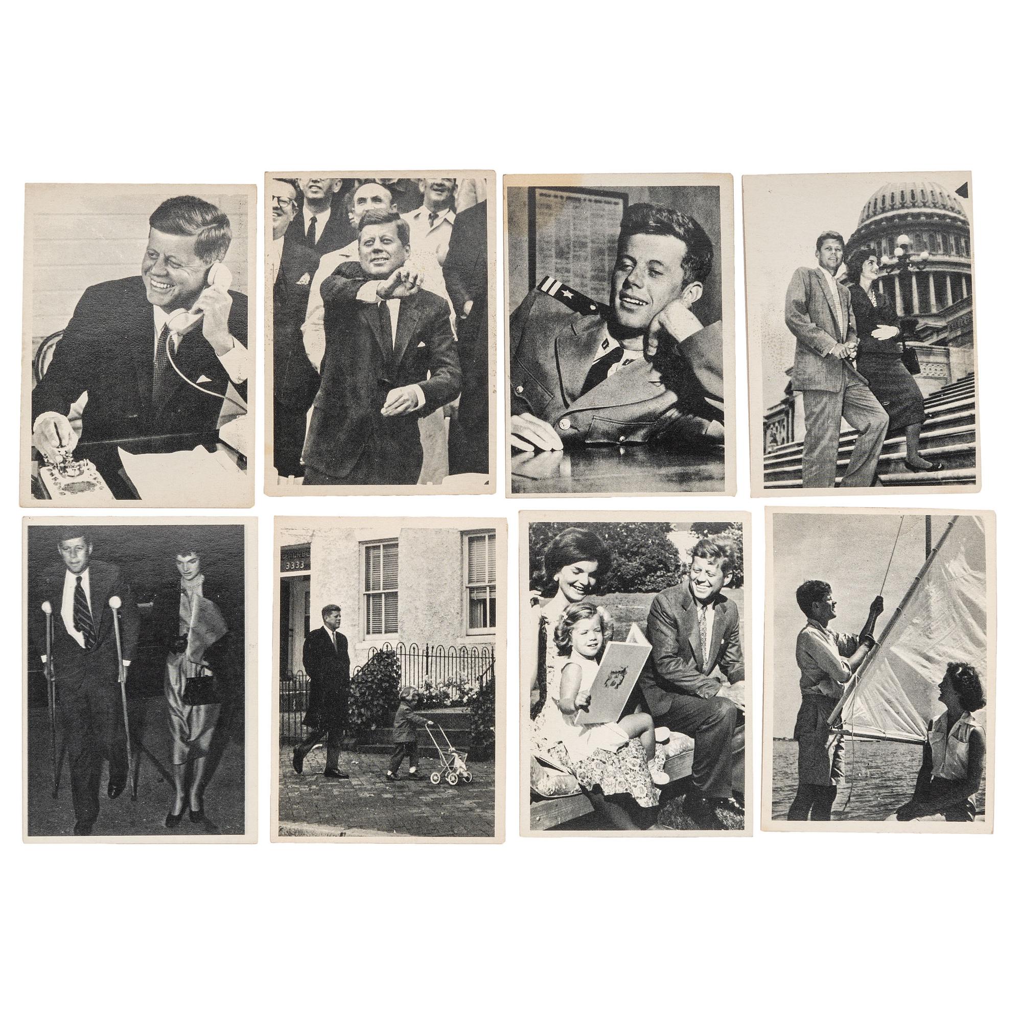 Autographed ephemera from directors, newsmen, Hollywood icons, and other ephemera including John Fitzgerald (1917-1963) Topps collector cards, 1964.