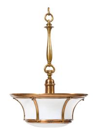 A Union Station Bronze Pendant Light Fixture Diameter 18 inches. — EARLY 20TH CENTURY