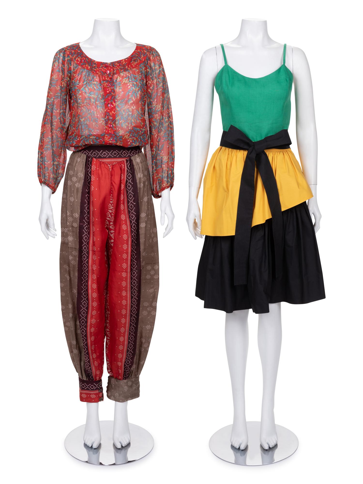 Four Designer Separates: Two Rive Gauche, One Karl Lagerfeld, and One Unlabeled, 1980s
