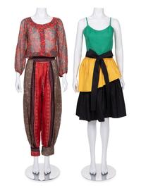 Four Designer Separates: Two Rive Gauche, One Karl Lagerfeld, and One Unlabeled, 1980s
