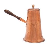 An English Copper Coffee Pot with Wooden Handle