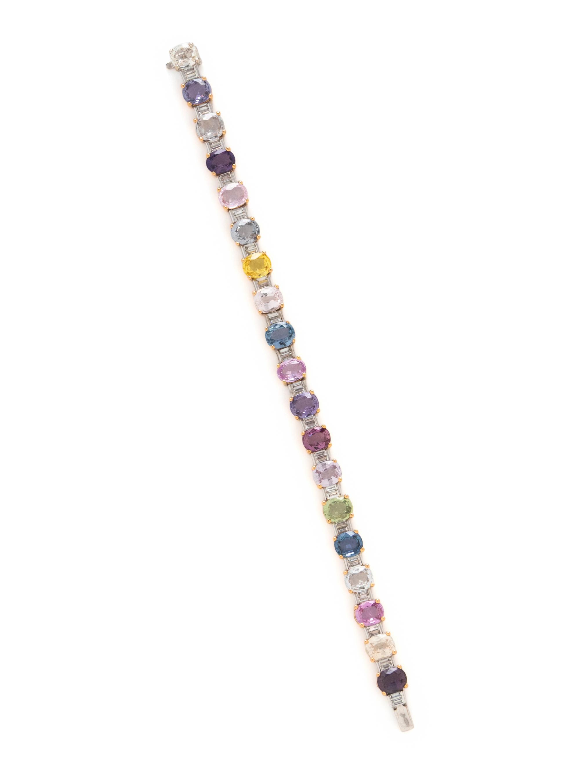 MULTICOLOR SAPPHIRE AND DIAMOND BRACELET