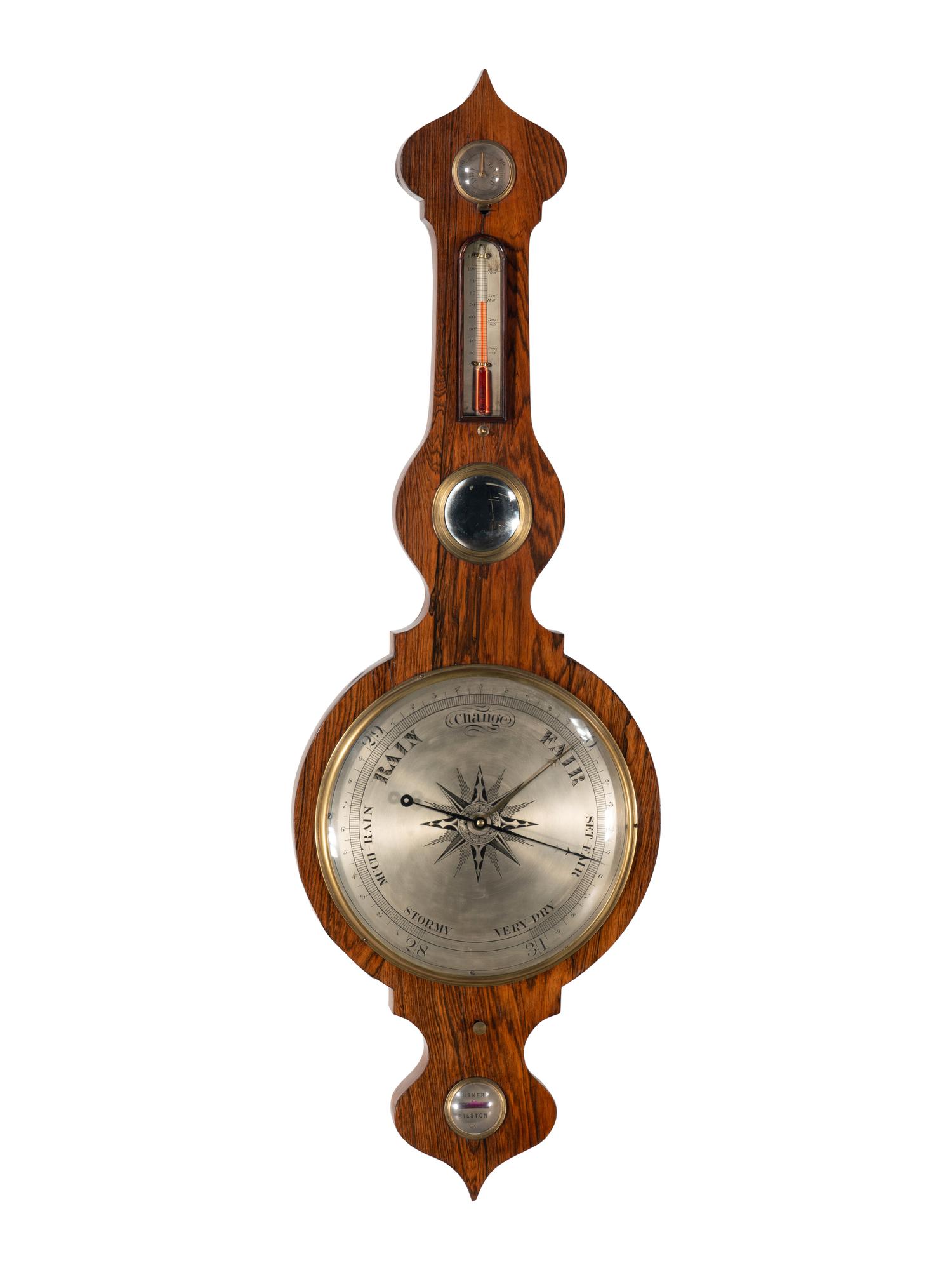 An English Rosewood Wheel Barometer