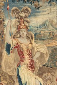 A Continental Wool Tapestry Depicting Pallas Athena