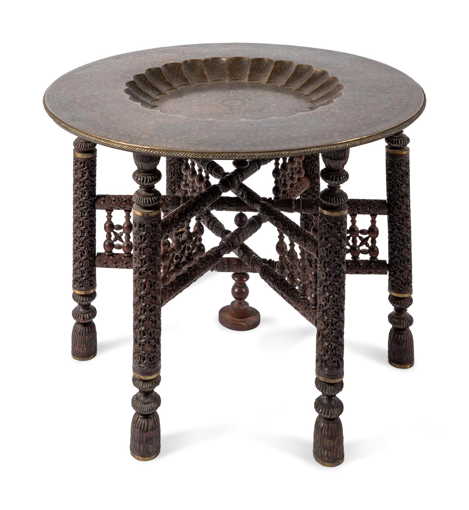 An Indian Mixed Metals Low Table