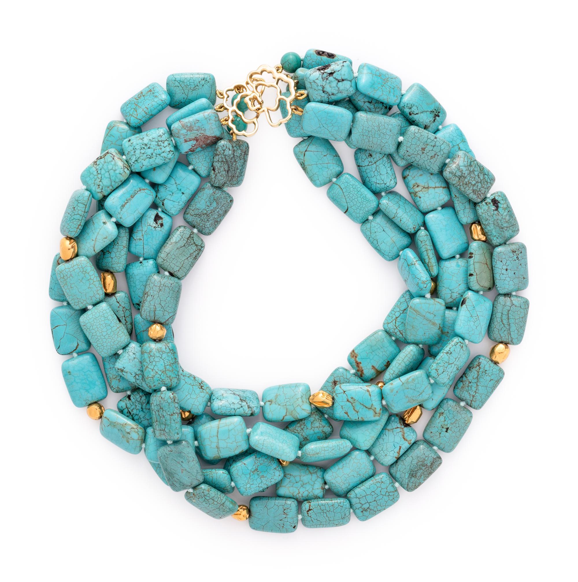 MARTHA O'BRIEN, MULTISTRAND TURQUOISE BEAD NECKLACE