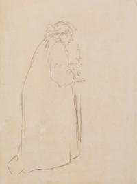 Jean-Louis Forain, (French, 1852-1931), A group of four works: Woman with a Candle, Woman with Fan, Untitled, and Untitled