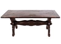 A Jacobean Style Stained Oak Trestle Table — LATE 19TH/EARLY 20TH CENTURY