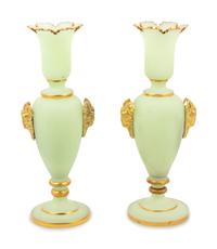 A Pair of Opaline Glass Vases