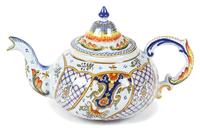 An Italian Faience Teapot Height 7 inches. — 20TH CENTURY