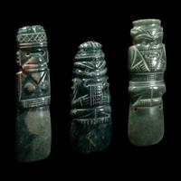 Three Costa Rican Jade Figural Celt Pendants