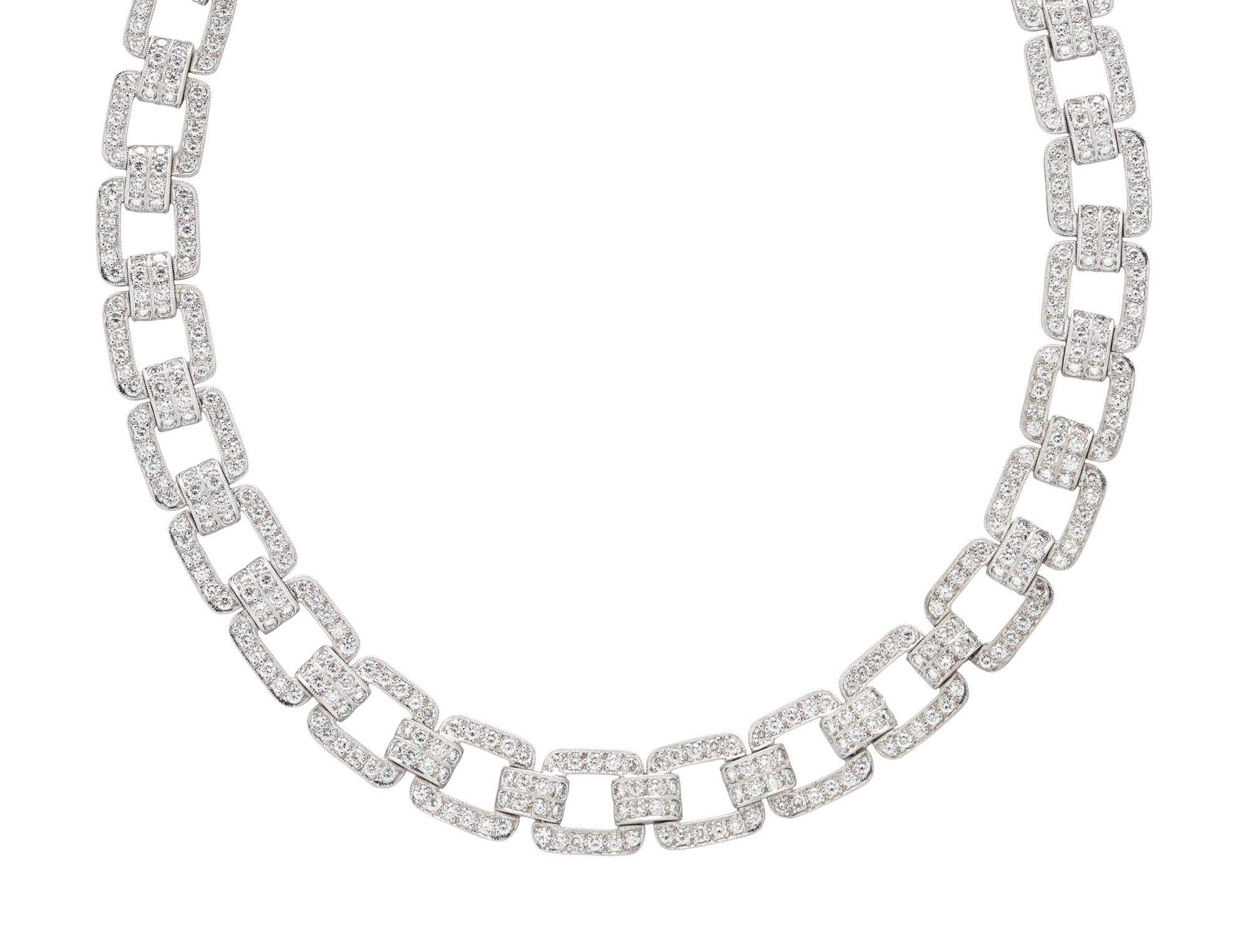 DIAMOND AND WHITE GOLD CONVERTIBLE NECKLACE AND BRACELET