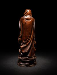 A Chinese Boxwood Figure of Damo