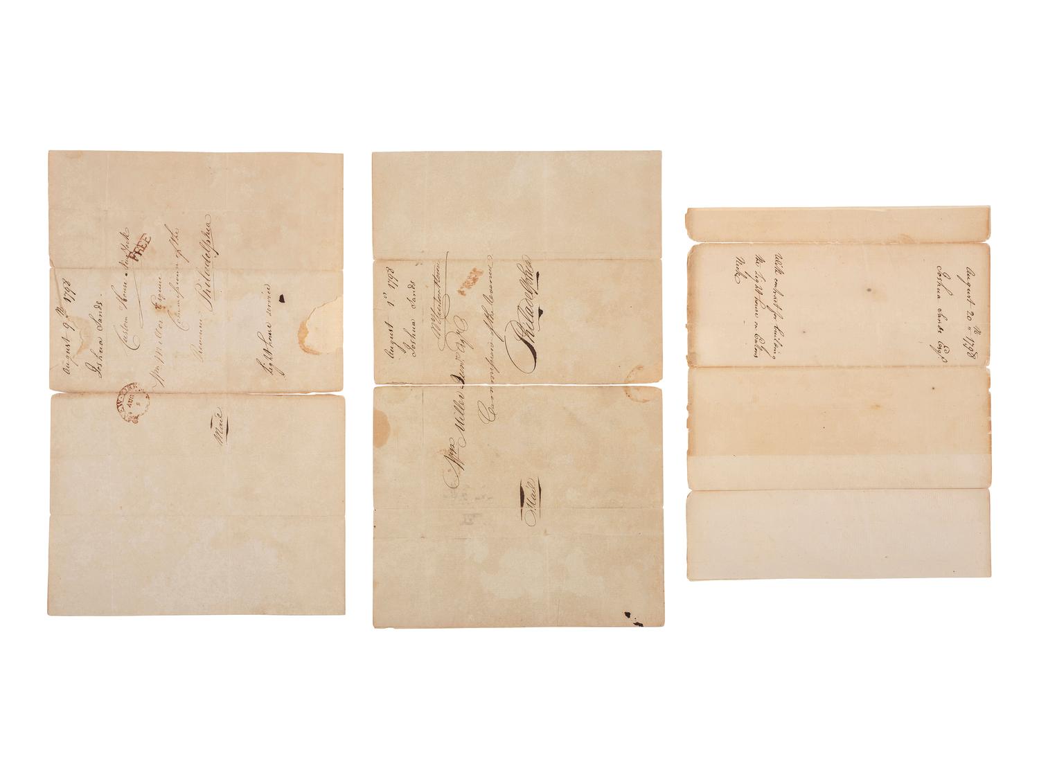 SANDS, Joshua (1757-1835). 3 ALSs. New York, 1798. Construction of Eaton's Neck Lighthouse.