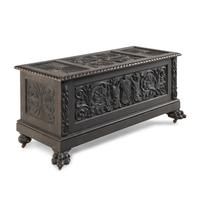 A Renaissance Revival Carved Oak Blanket Chest