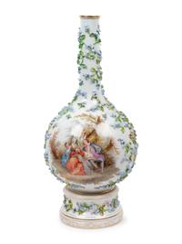 A Continental Porcelain Vase and Pedestal