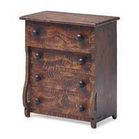A Classical Grain Painted Pine Miniature Chest of Drawers