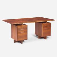 George Nakashima (American, 1905-1990) Exceptional Double-Pedestal Desk, New Hope, Pennsylvania, 1985