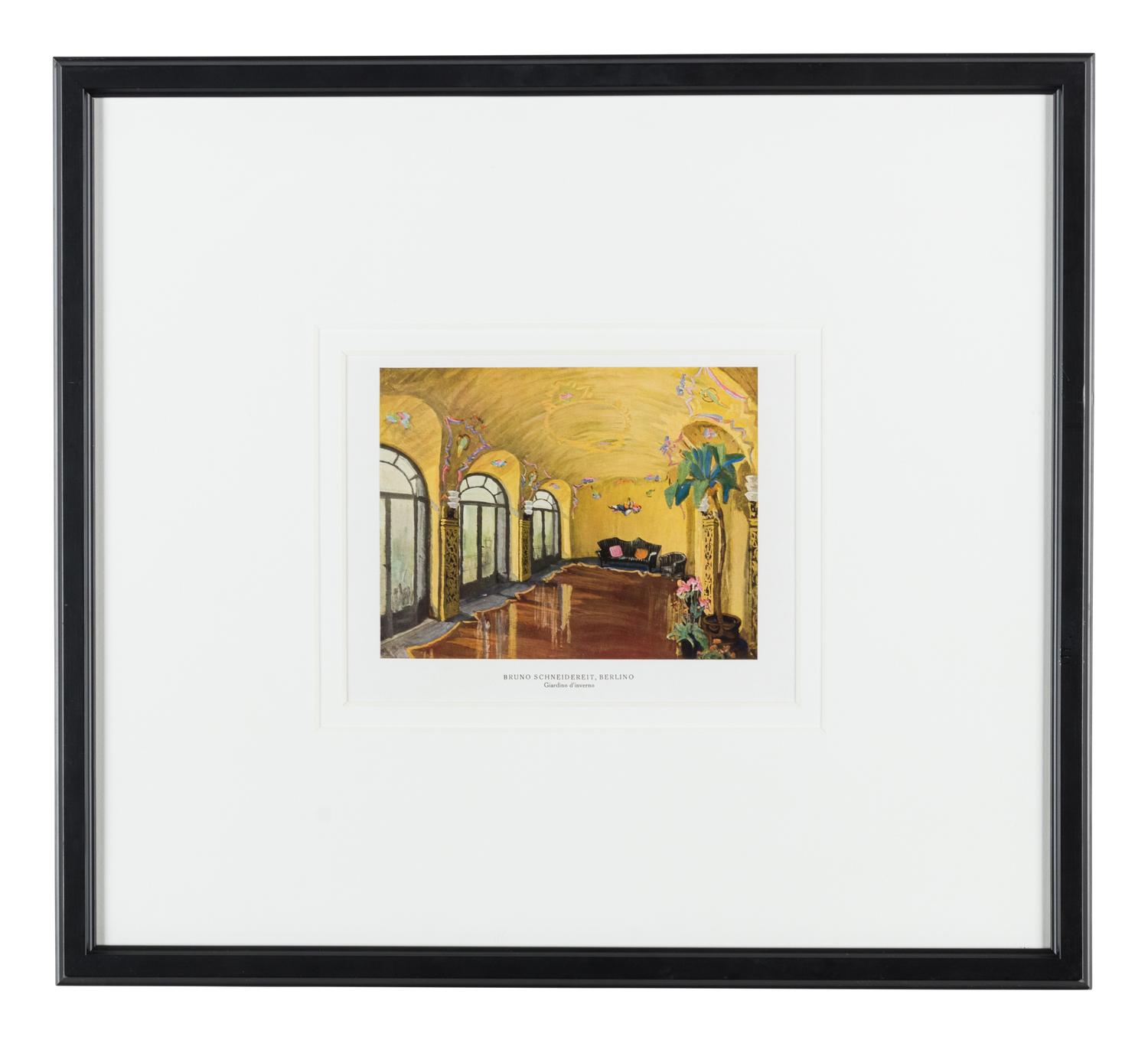 Eight Lithographs Depicting Interiors — 20TH CENTURY