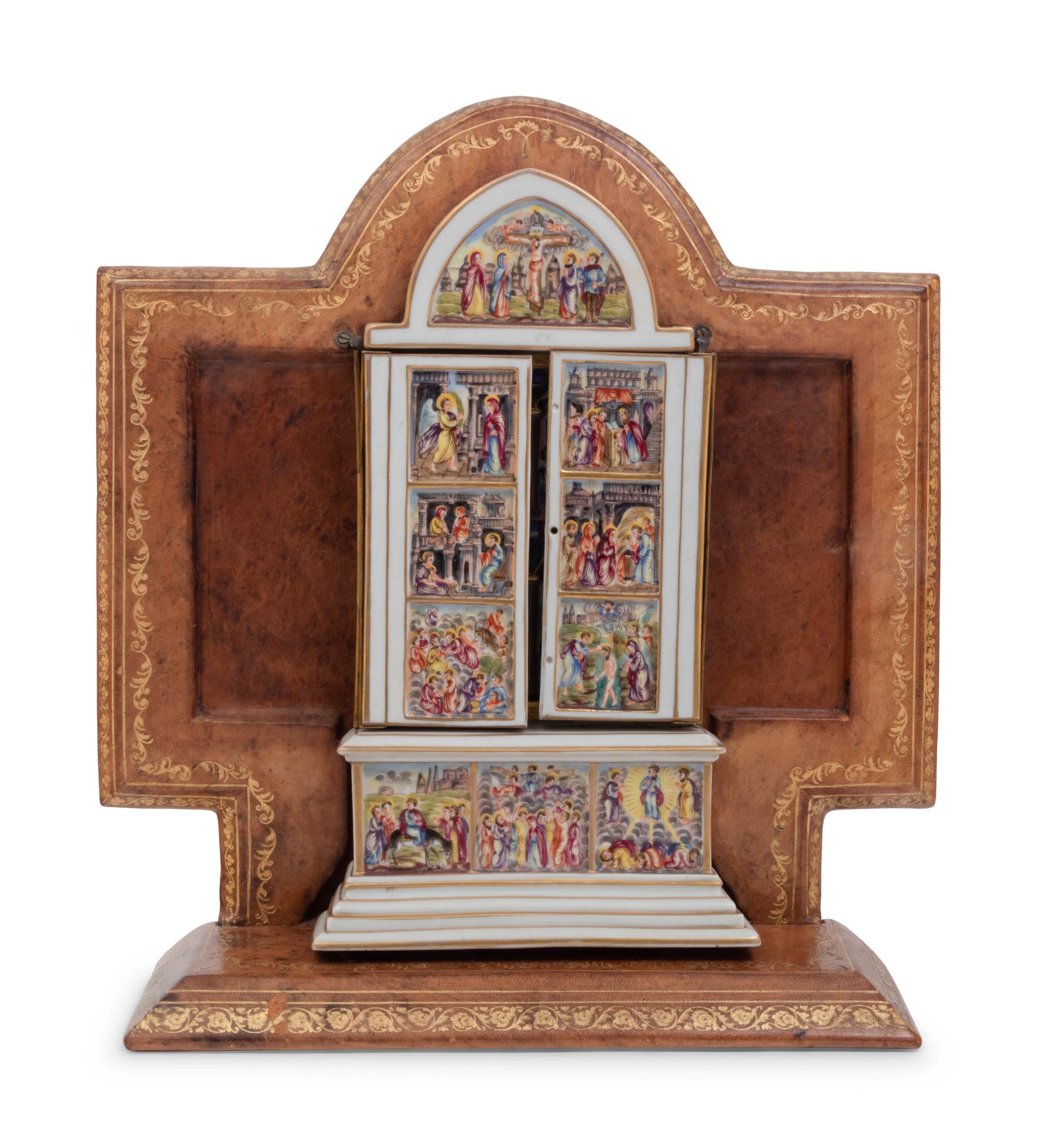 A Capodimonte Porcelain Altar Triptych