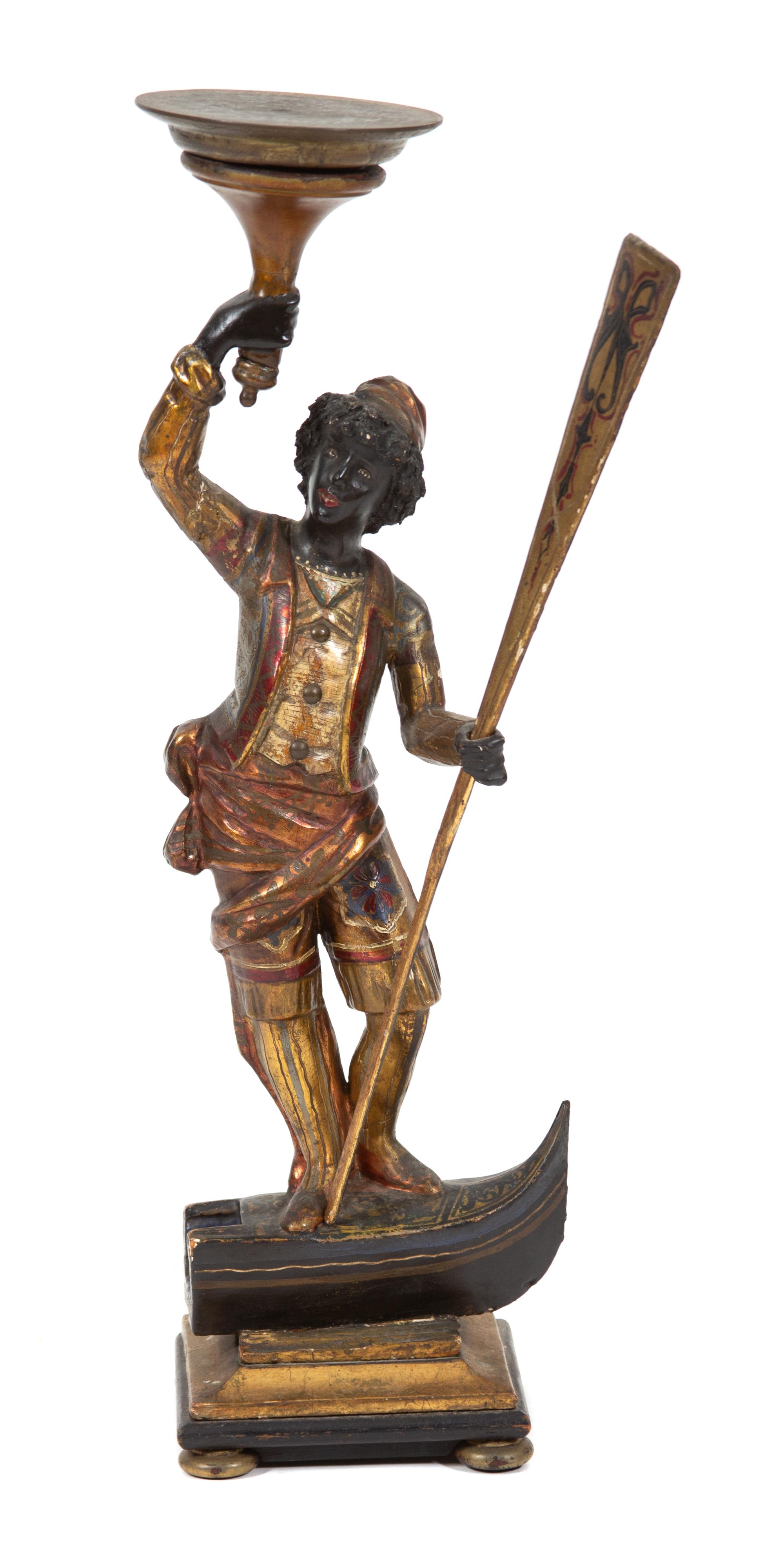 A Venetian Painted Blackamoor Height 25 inches. — 19TH CENTURY