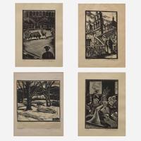 Henrik Glintenkamp (American, 1887-1946) A group of Four (4) Woodcuts