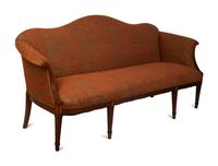 A Federal Style Inlaid Mahogany Camel Back Sofa — 19TH CENTURY