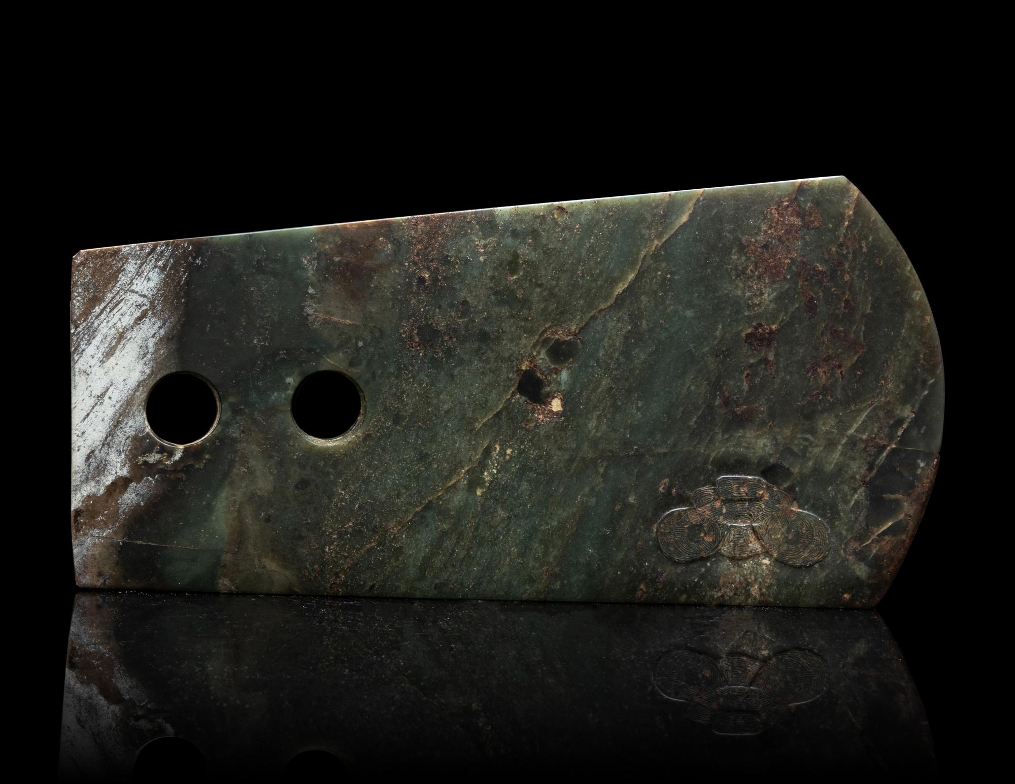 An Archaistic Green Jade Axe