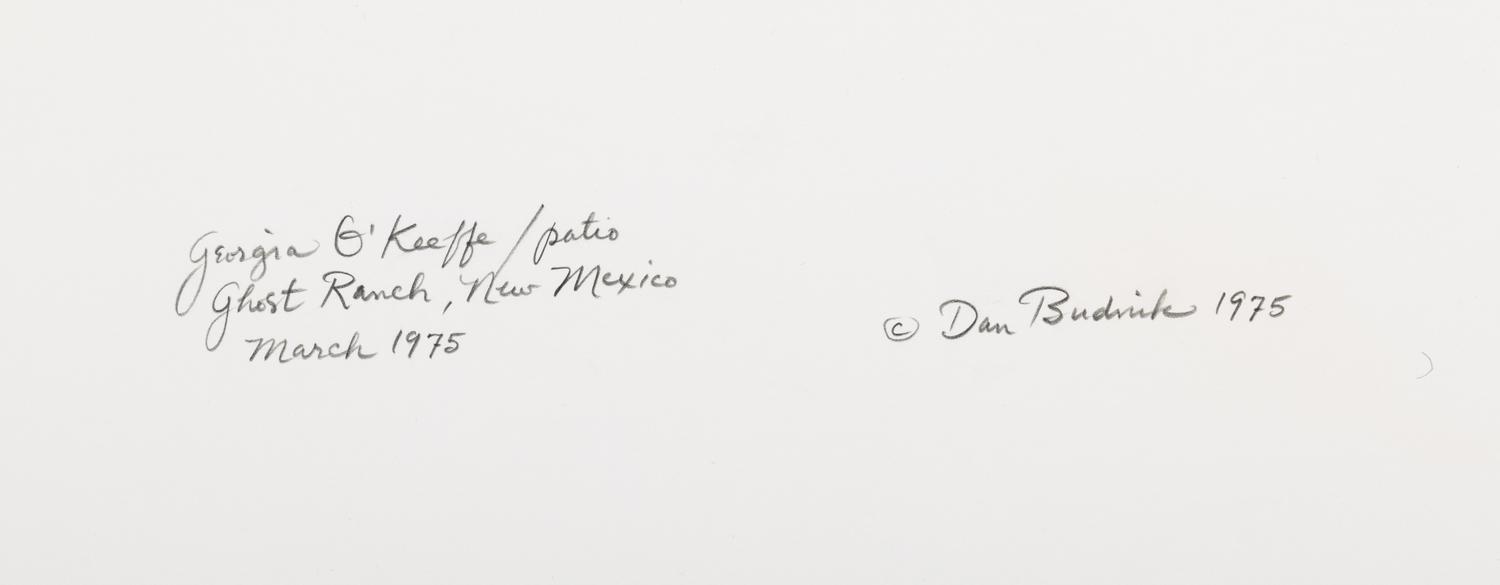 Dan Budnik (born 1933) Georgia O'Keeffe, Patio, Ghost Ranch, Abiquiu, New Mexico, March 1975