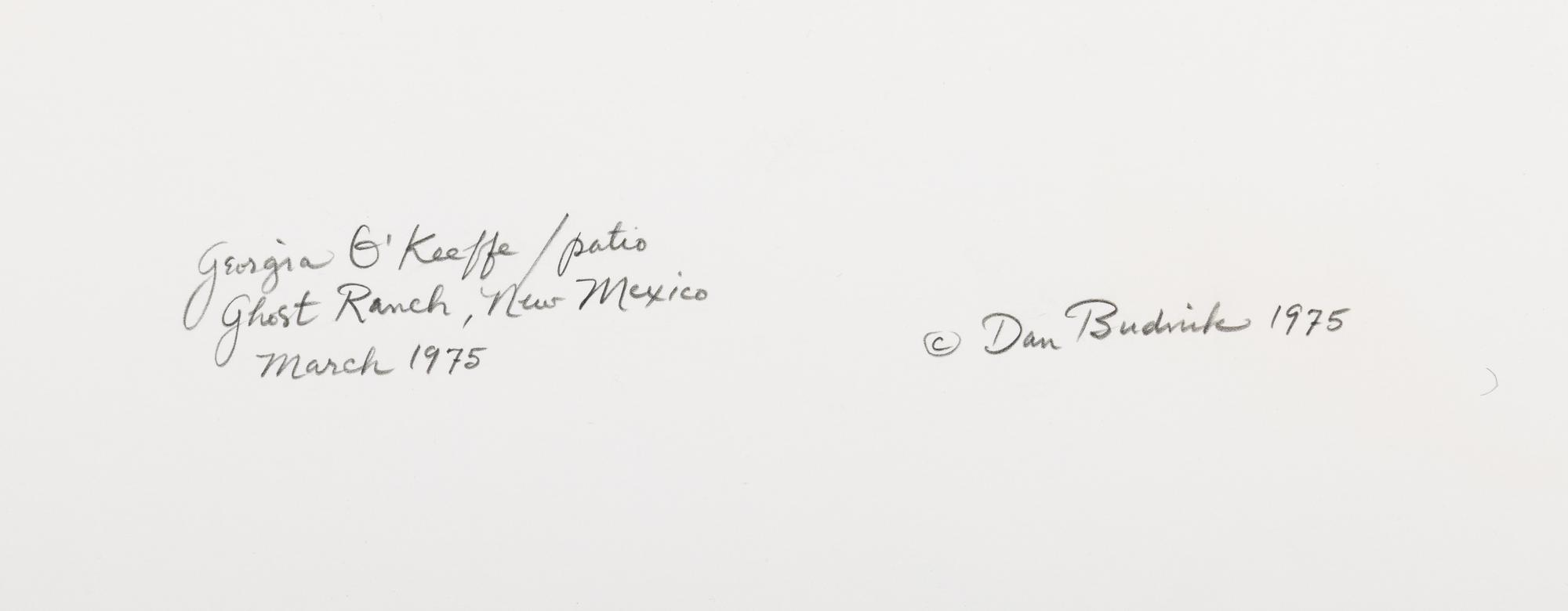 Dan Budnik (born 1933) Georgia O'Keeffe, Patio, Ghost Ranch, Abiquiu, New Mexico, March 1975