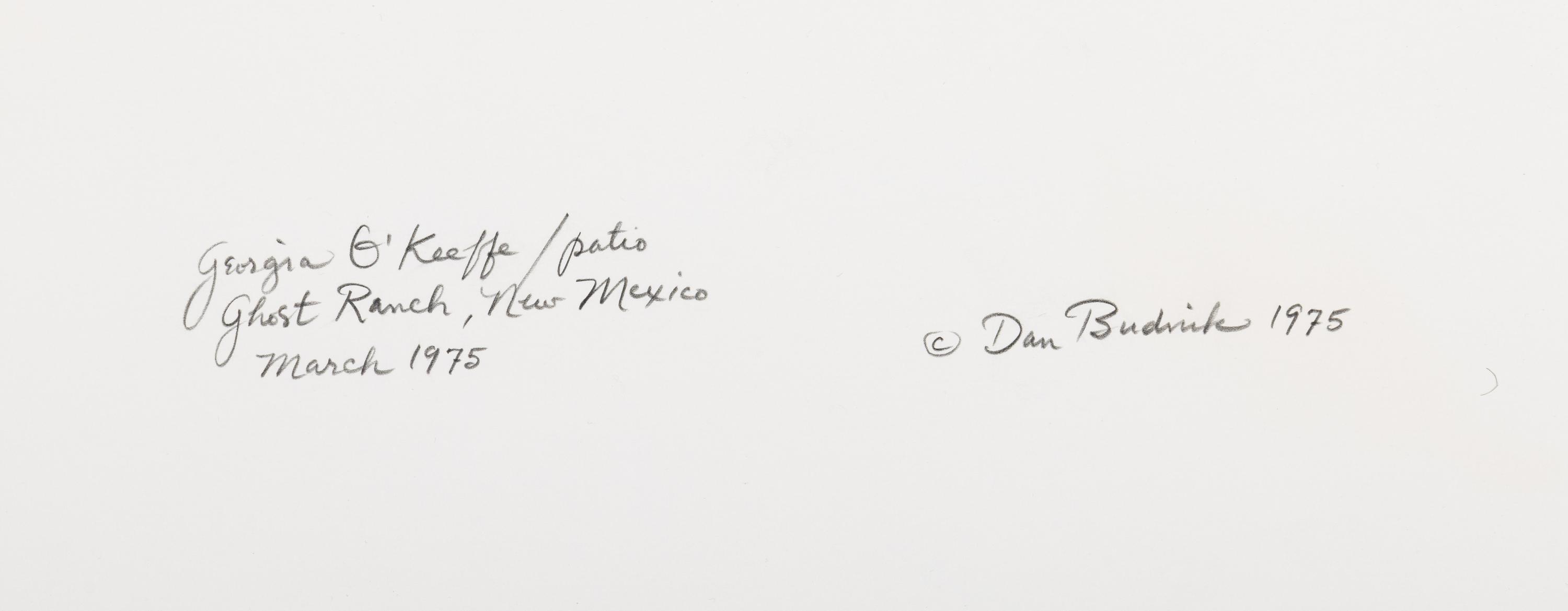 Dan Budnik (born 1933) Georgia O'Keeffe, Patio, Ghost Ranch, Abiquiu, New Mexico, March 1975