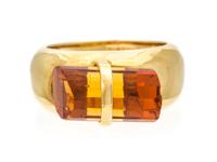 A 18 Karat Yellow Gold and Citrine Ring, 6.4 dwts.